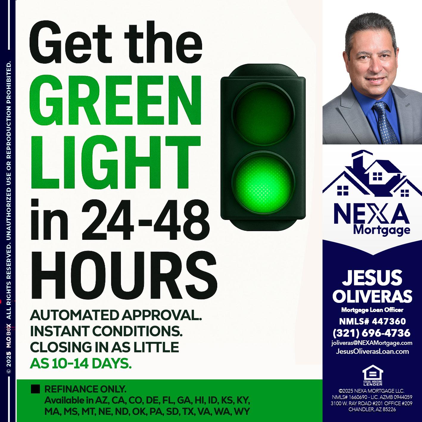 GET THE GREEN LIGHT - Jesus Oliveras -Mortgage Loan Officer