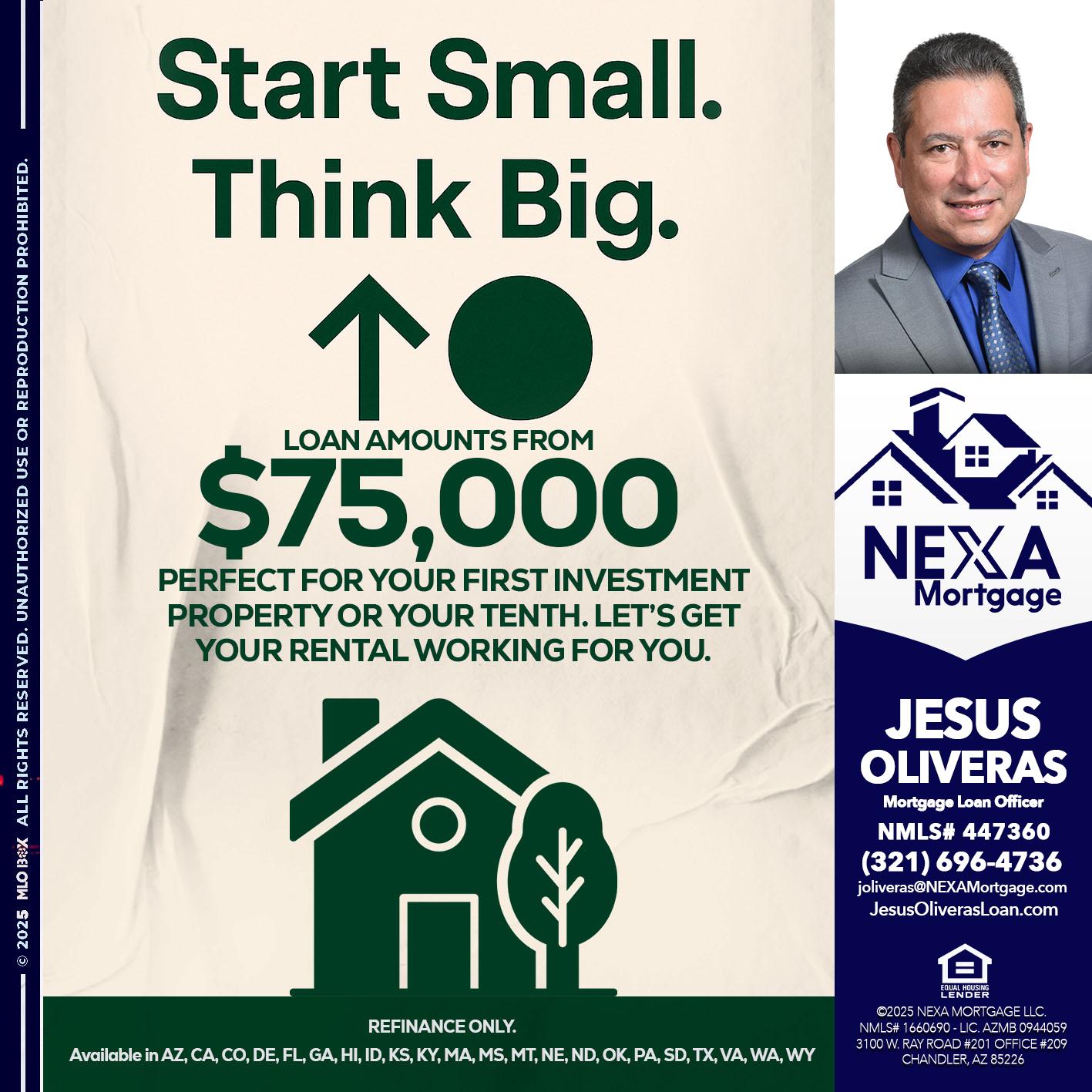 START SMALL - Jesus Oliveras -Mortgage Loan Officer