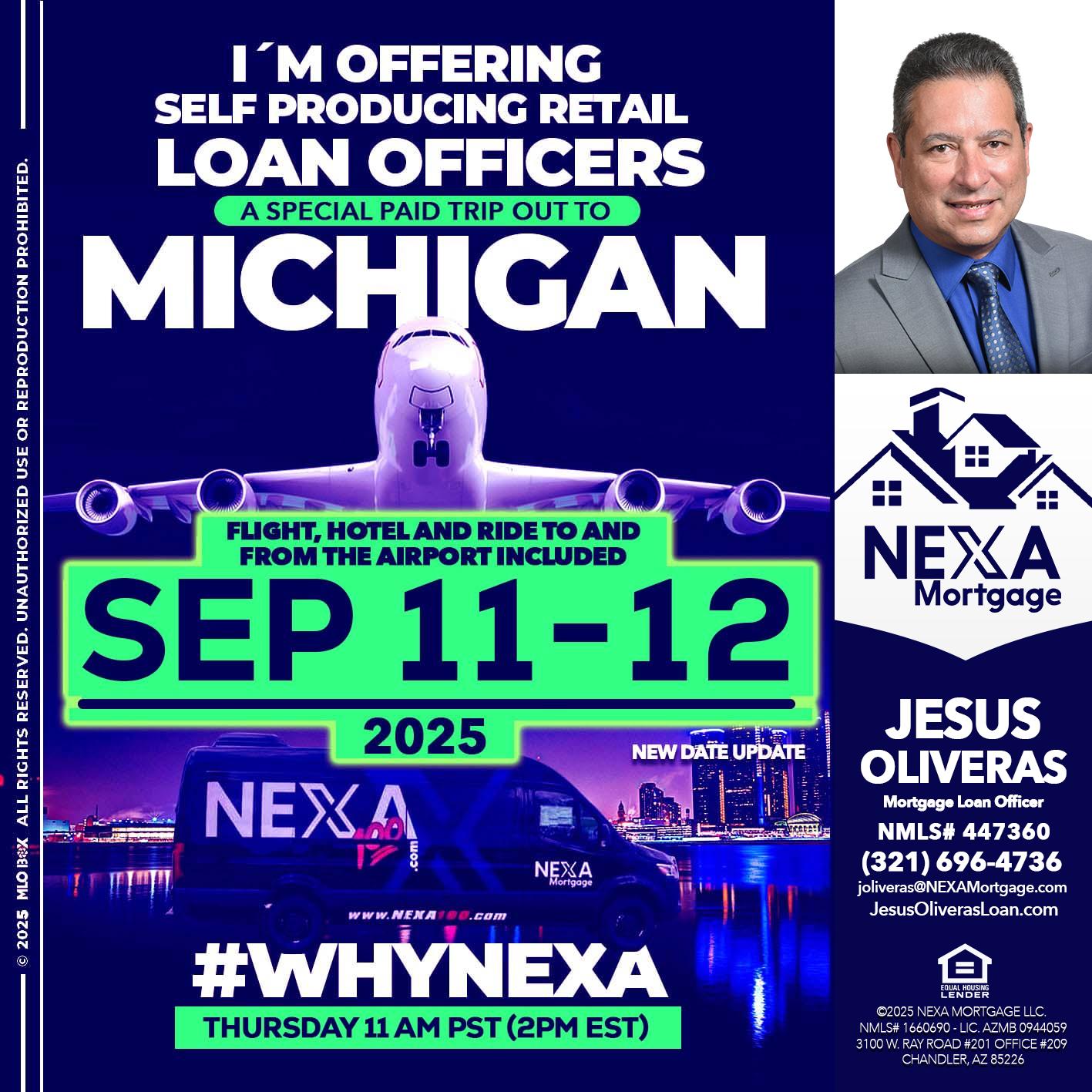 michigan sep 11-12 - Jesus Oliveras -Mortgage Loan Officer
