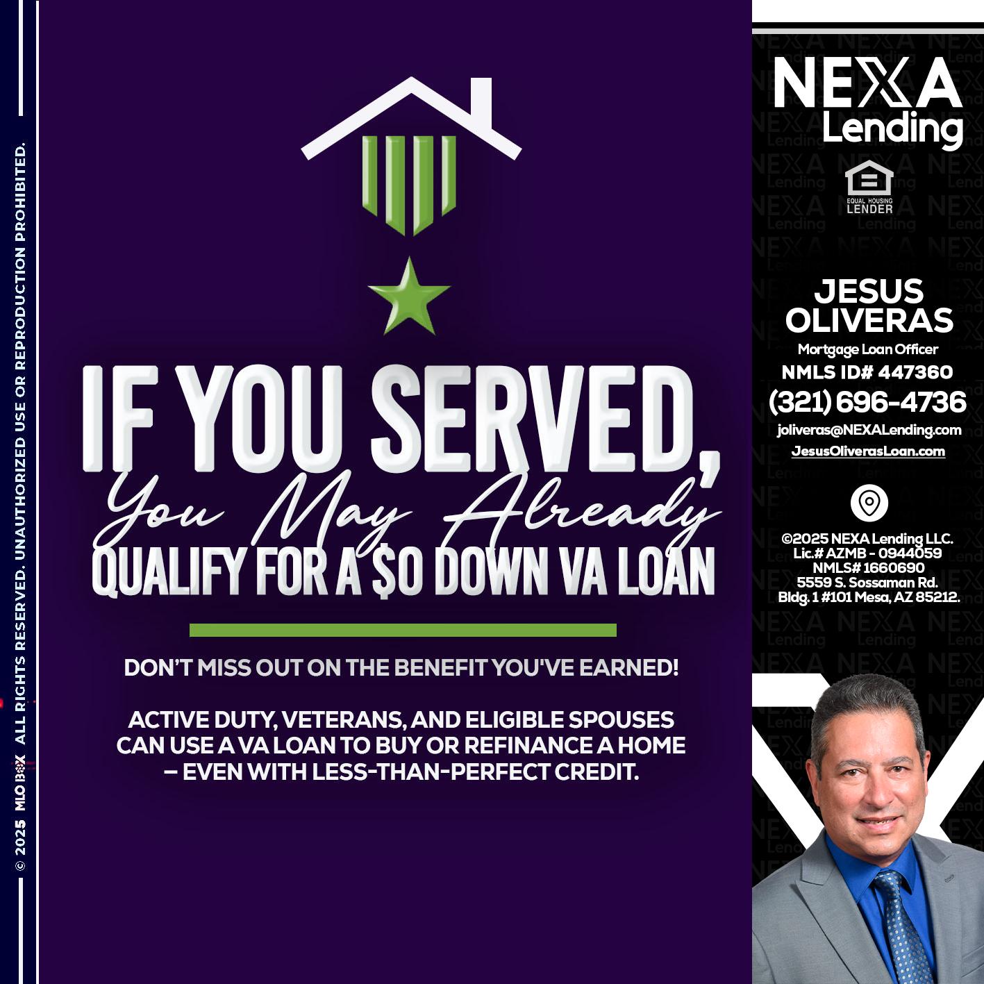 IF YOU SERVED - Jesus Oliveras -Mortgage Loan Officer