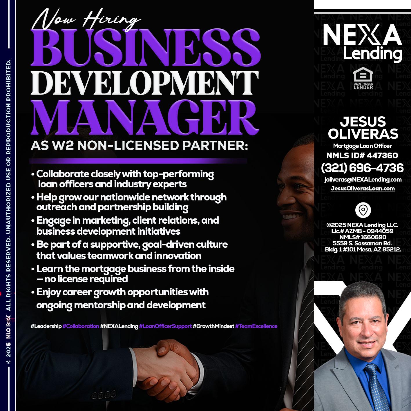 NOW HIRING - Jesus Oliveras -Mortgage Loan Officer