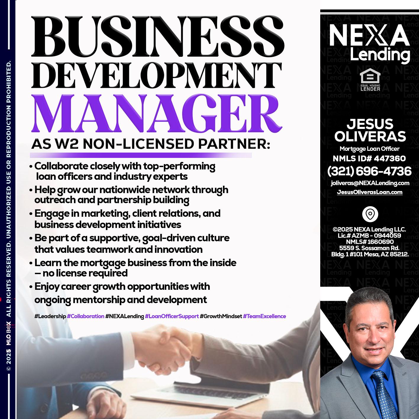 business development - Jesus Oliveras -Mortgage Loan Officer