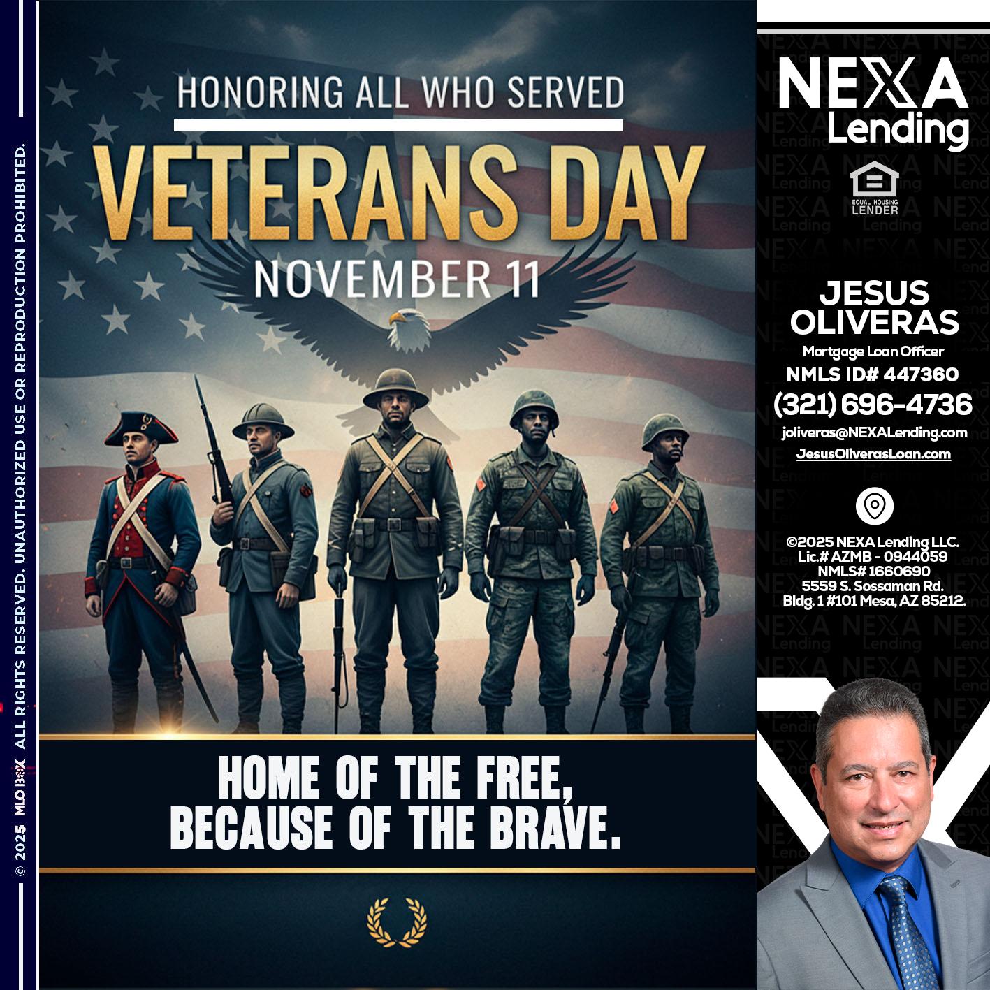 Veterans Day - Jesus Oliveras -Mortgage Loan Officer