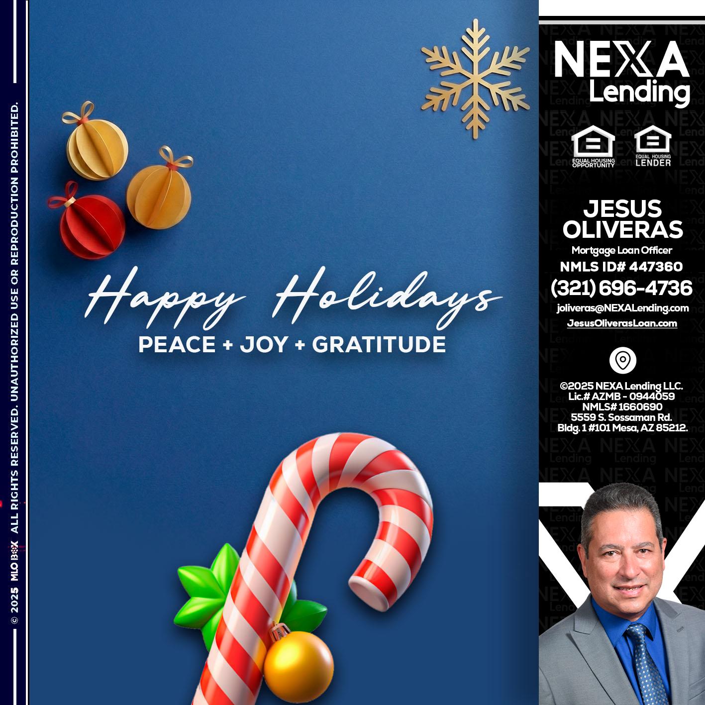 HAPPY HOLIDAYS - Jesus Oliveras -Mortgage Loan Officer