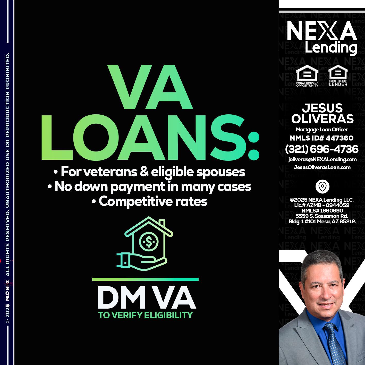 VA LOANS - Jesus Oliveras -Mortgage Loan Officer