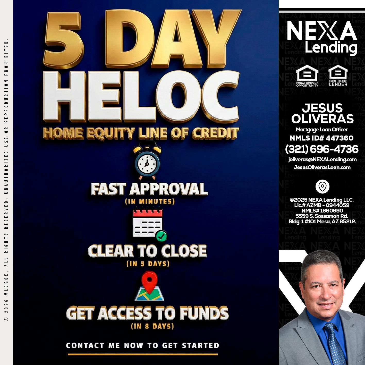 5 day hello - Jesus Oliveras -Mortgage Loan Officer