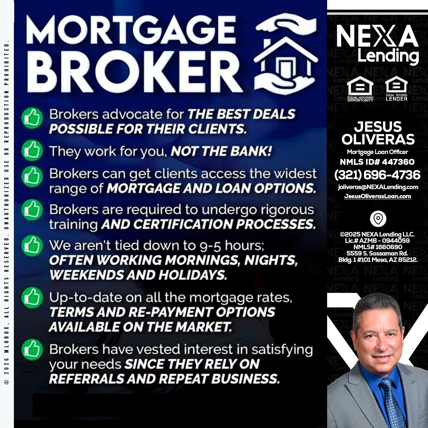 MORTGAGE BROKER - Jesus Oliveras -Mortgage Loan Officer