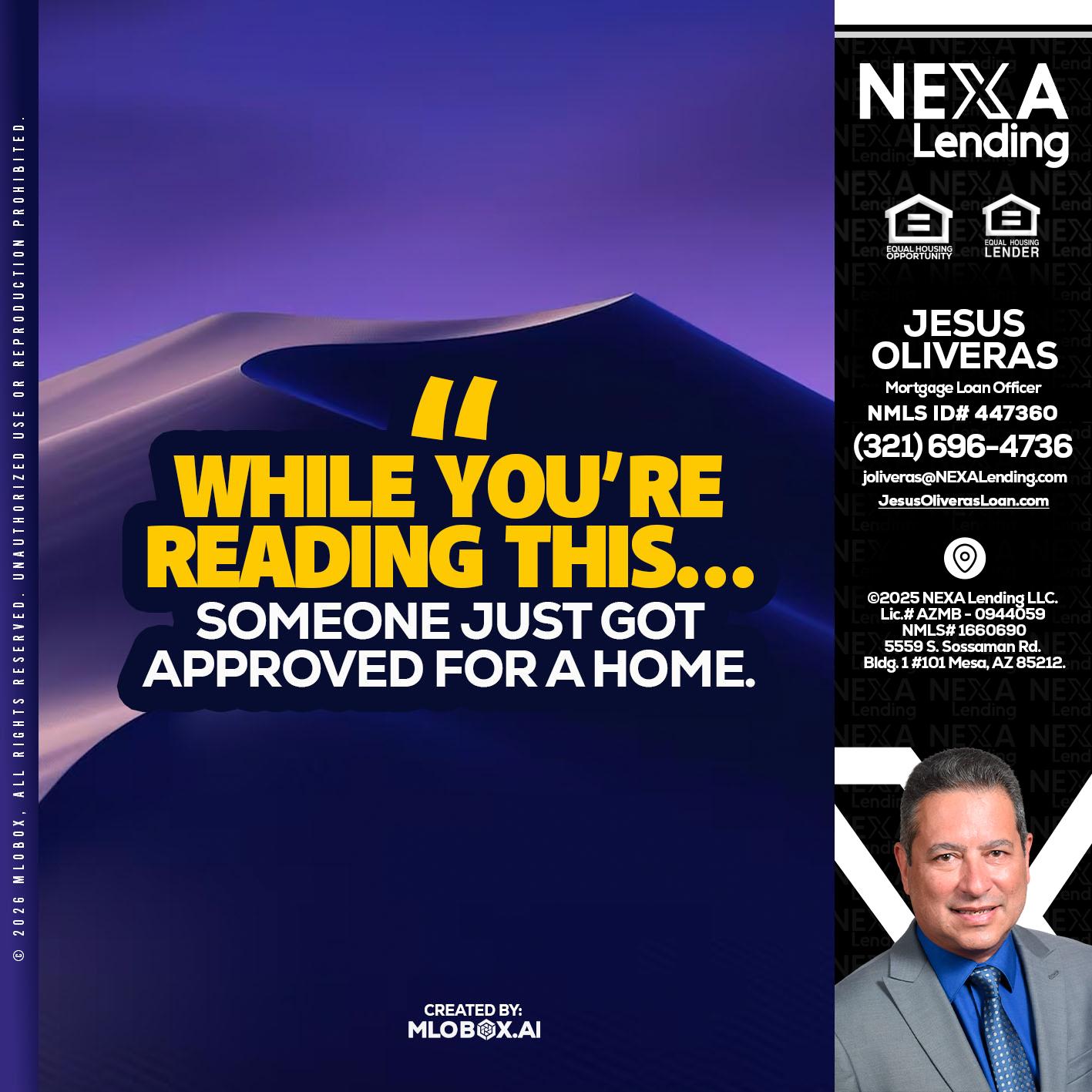 WHILE YOU - Jesus Oliveras -Mortgage Loan Officer