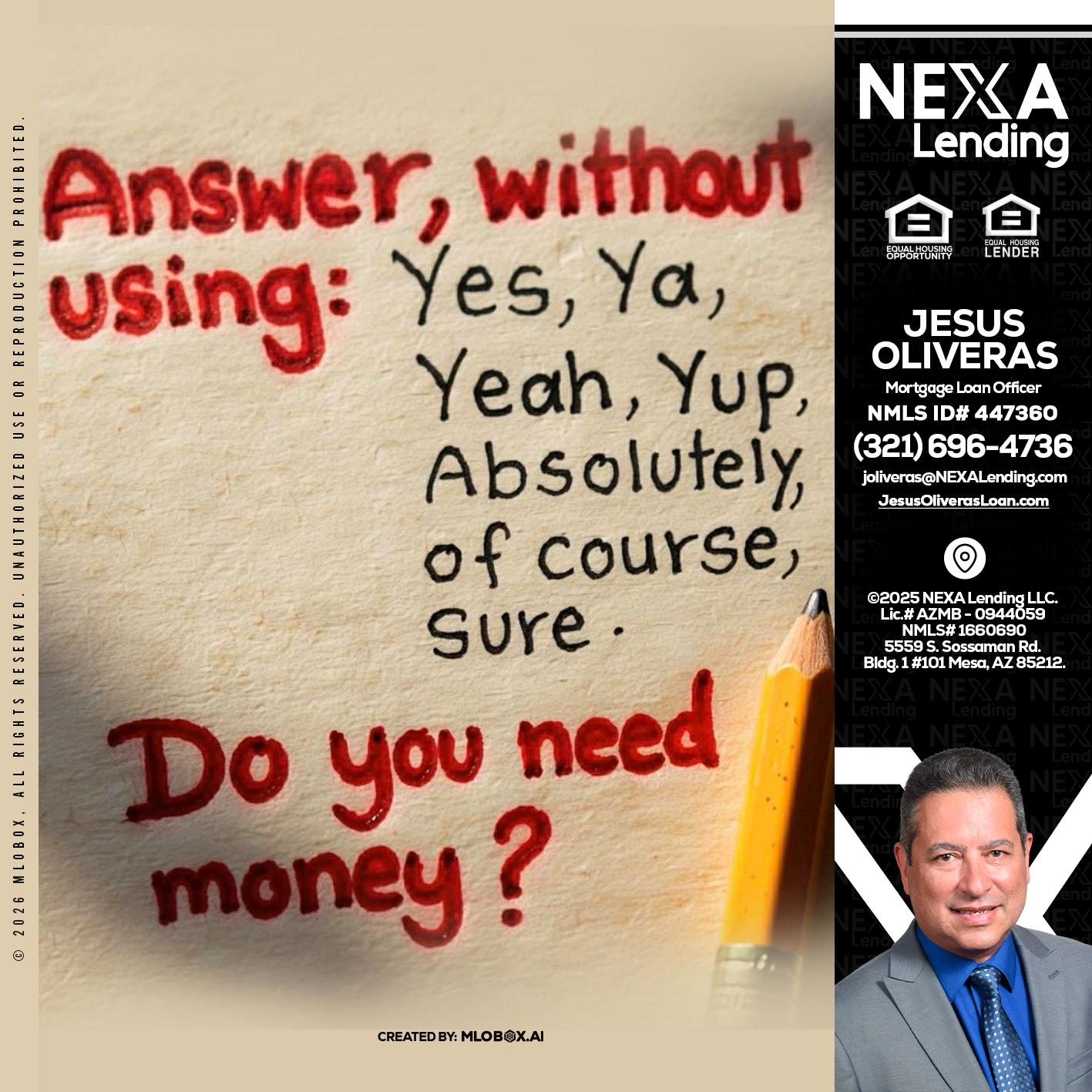 answer without - Jesus Oliveras -Mortgage Loan Officer