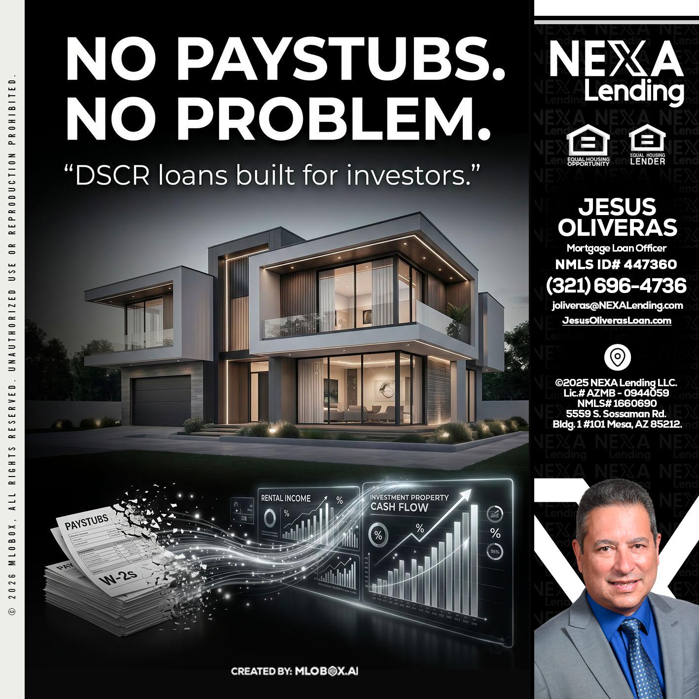 no paystub - Jesus Oliveras -Mortgage Loan Officer