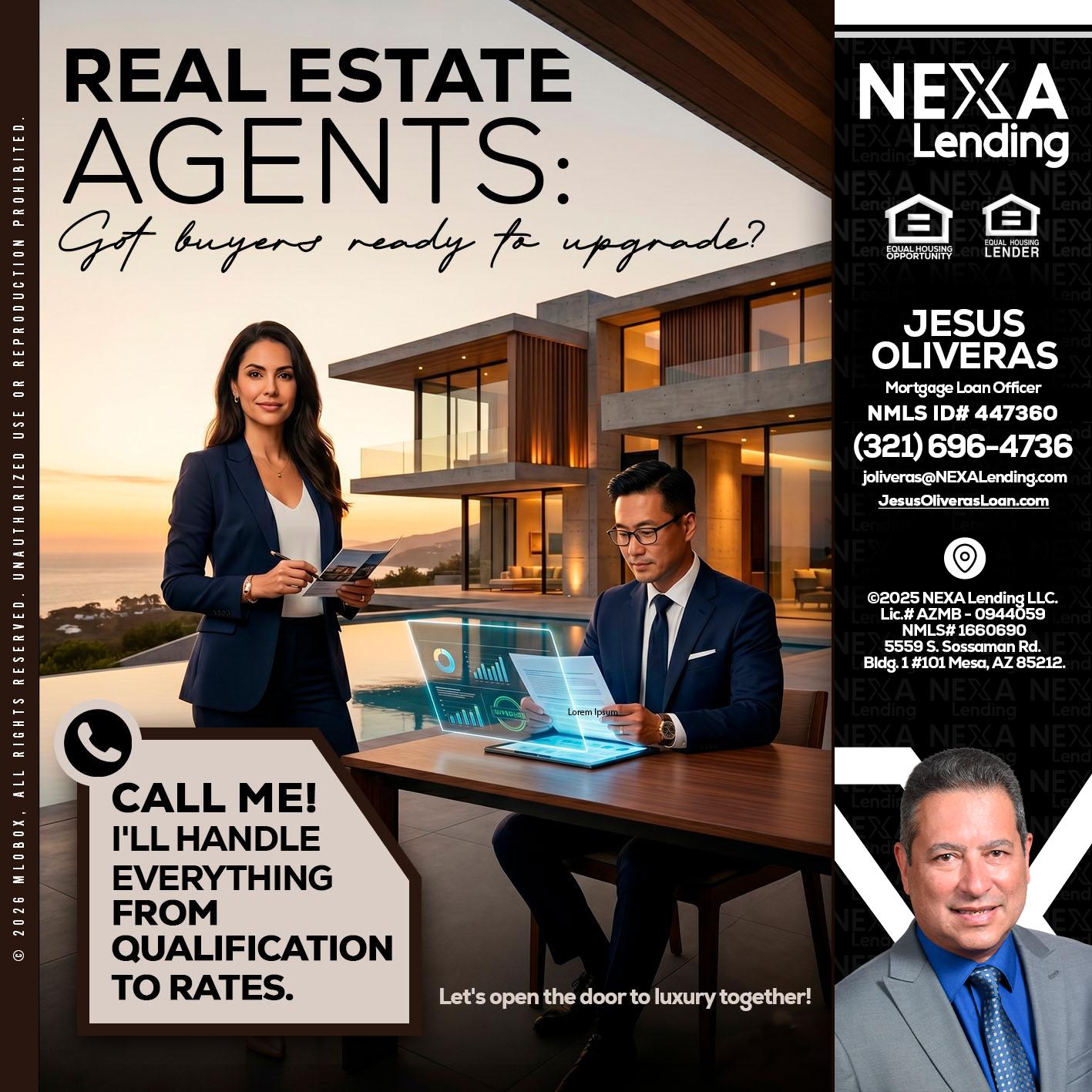 REAL ESTATE AGENTS - Jesus Oliveras -Mortgage Loan Officer