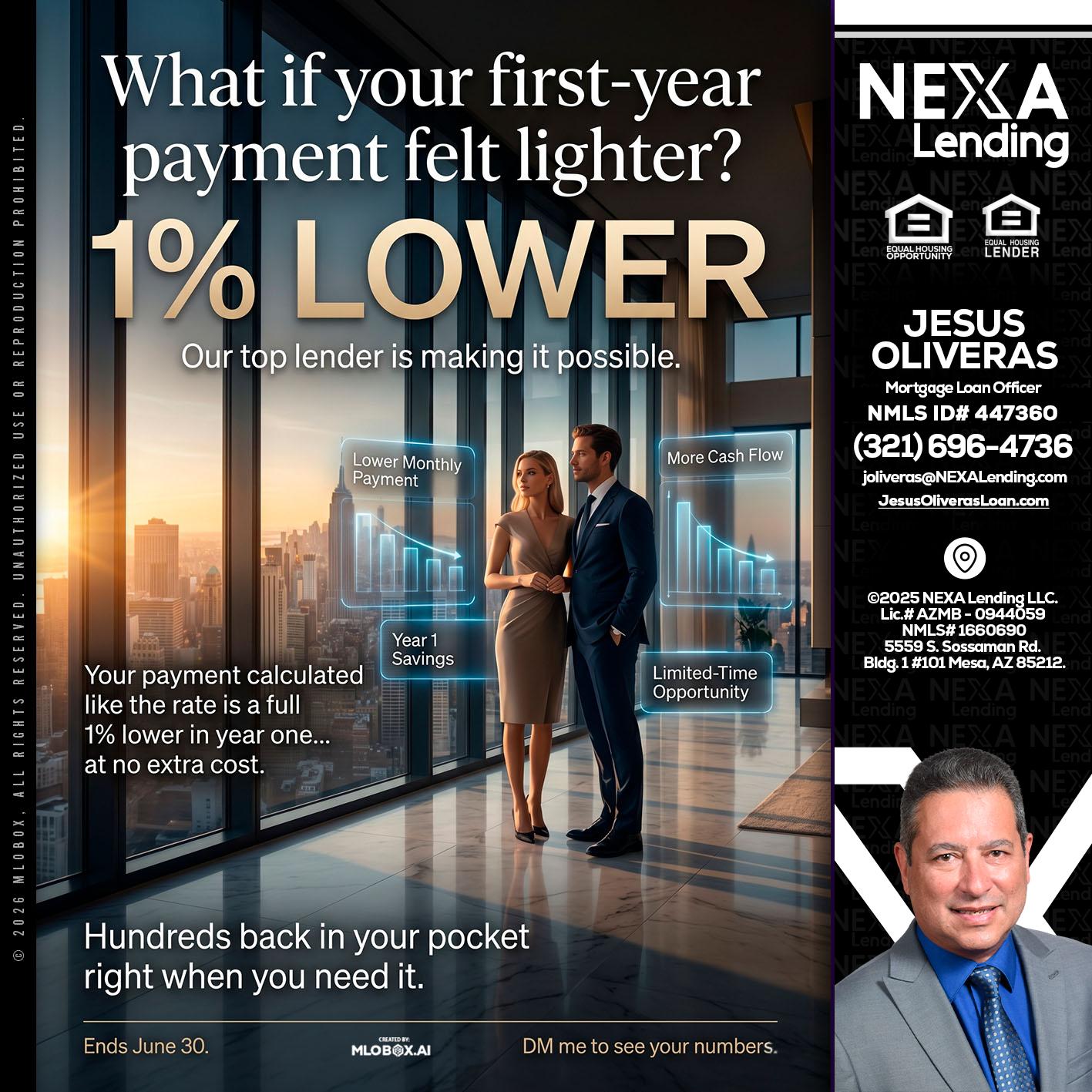 1% LOWER - Jesus Oliveras -Mortgage Loan Officer