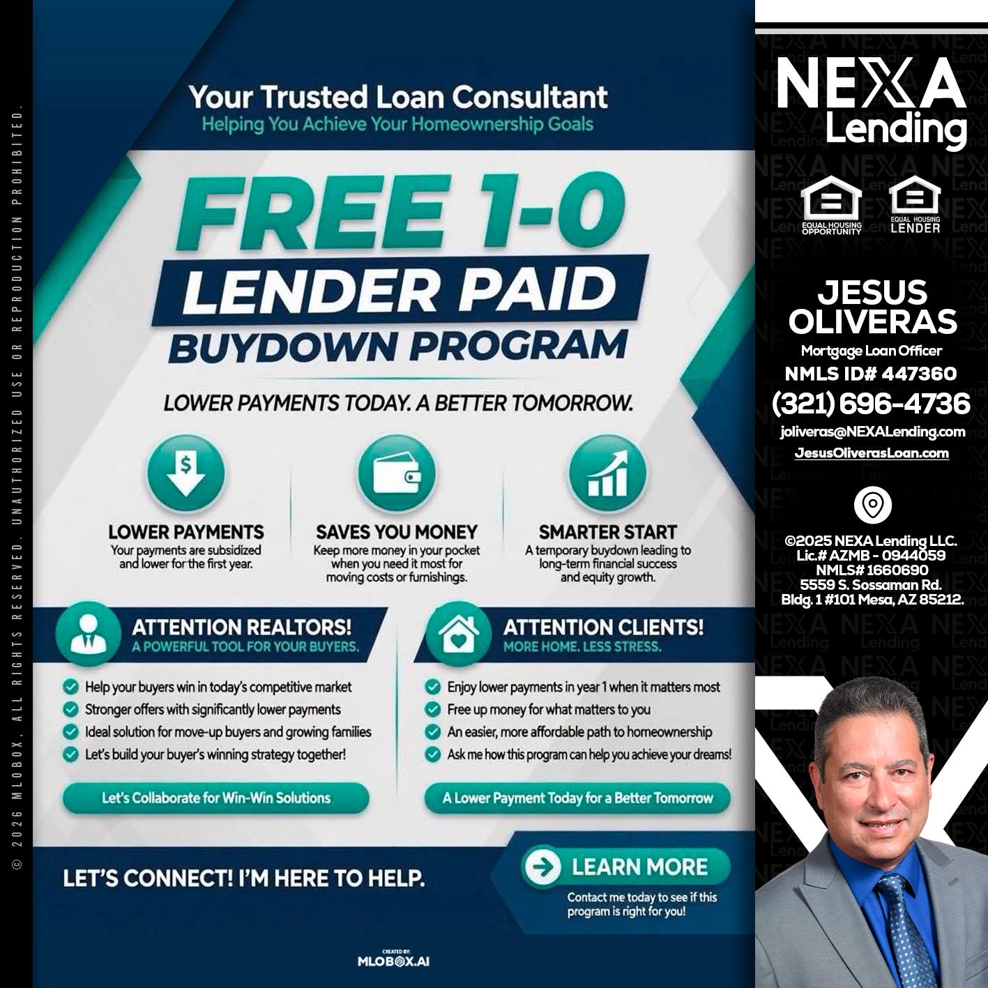 FREE 1-0 - Jesus Oliveras -Mortgage Loan Officer