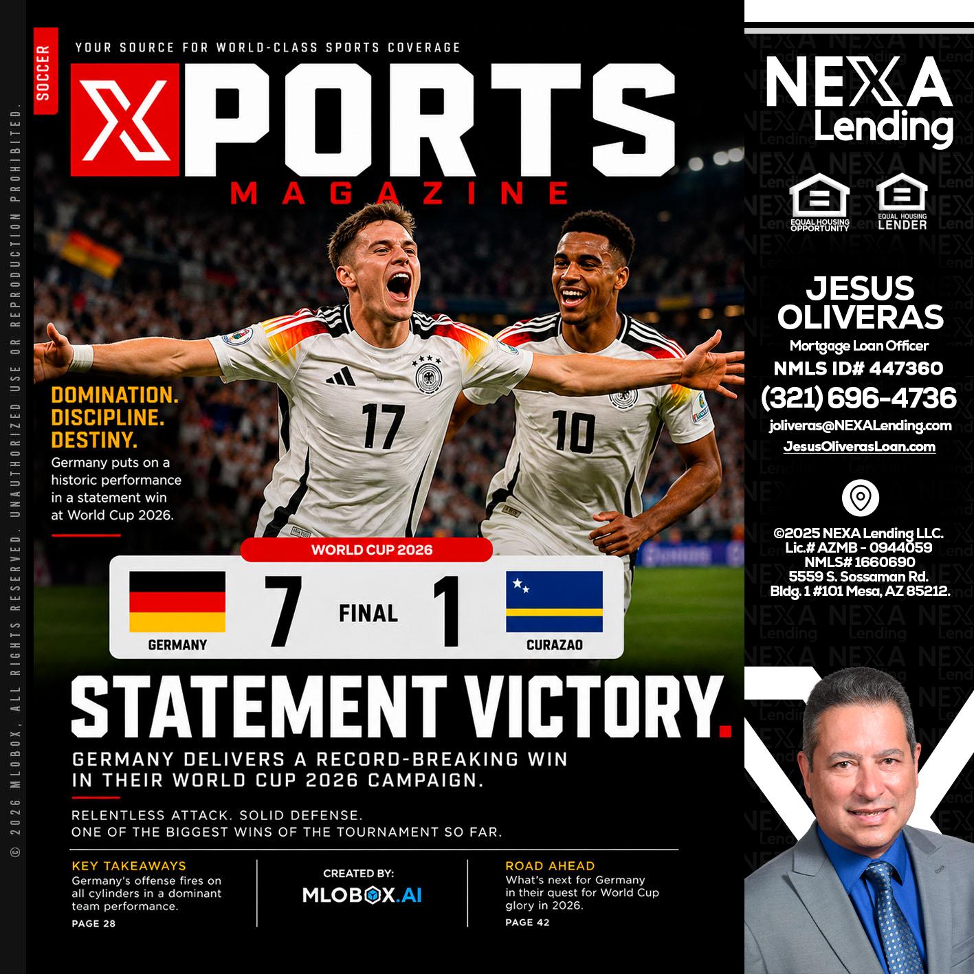 GERMANY VS CURASSAO (7-1) - Jesus Oliveras -Mortgage Loan Officer