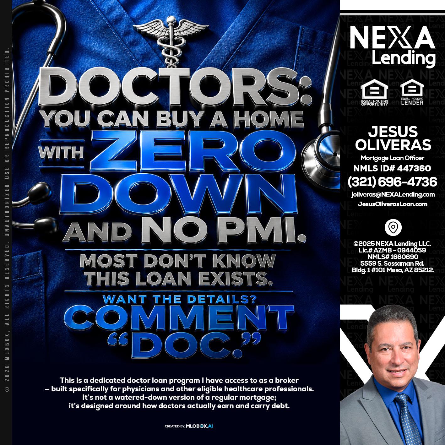 DOCTORS YOU CAN BUY - Jesus Oliveras -Mortgage Loan Officer