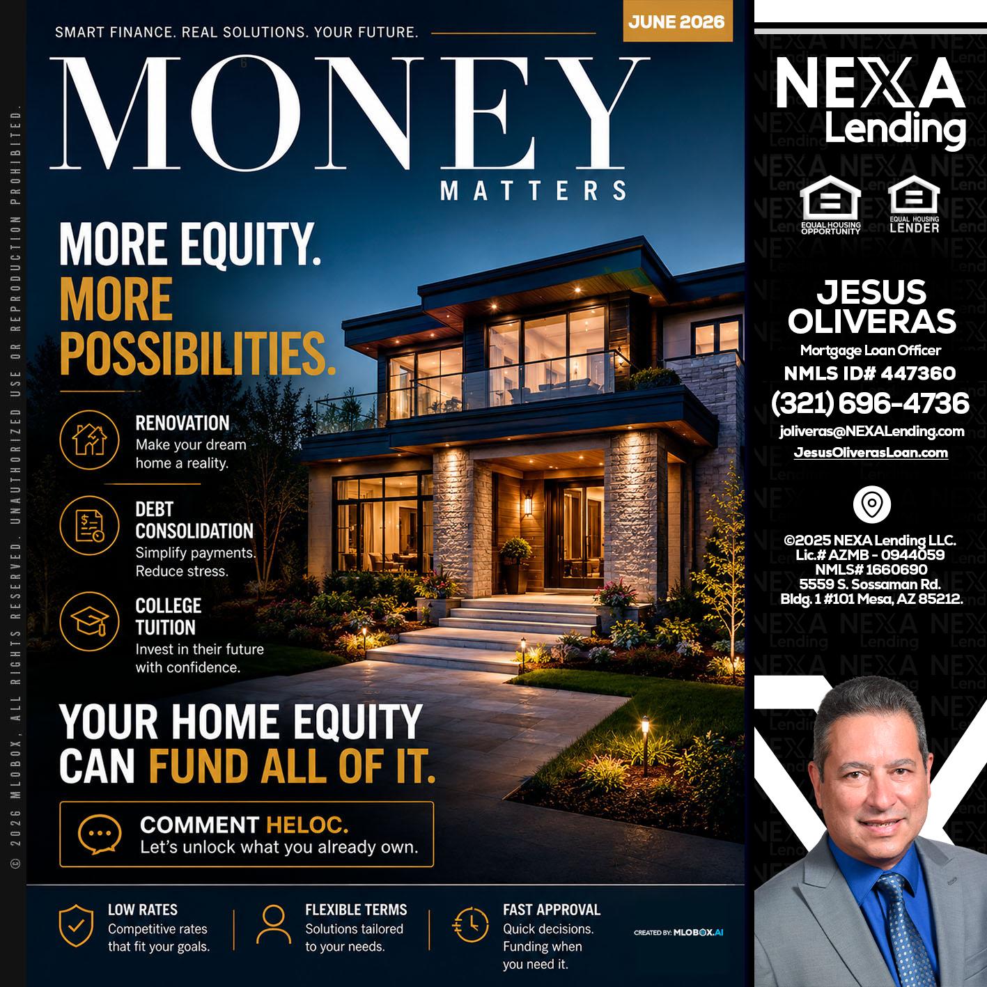 MONEY MATTERS - Jesus Oliveras -Mortgage Loan Officer