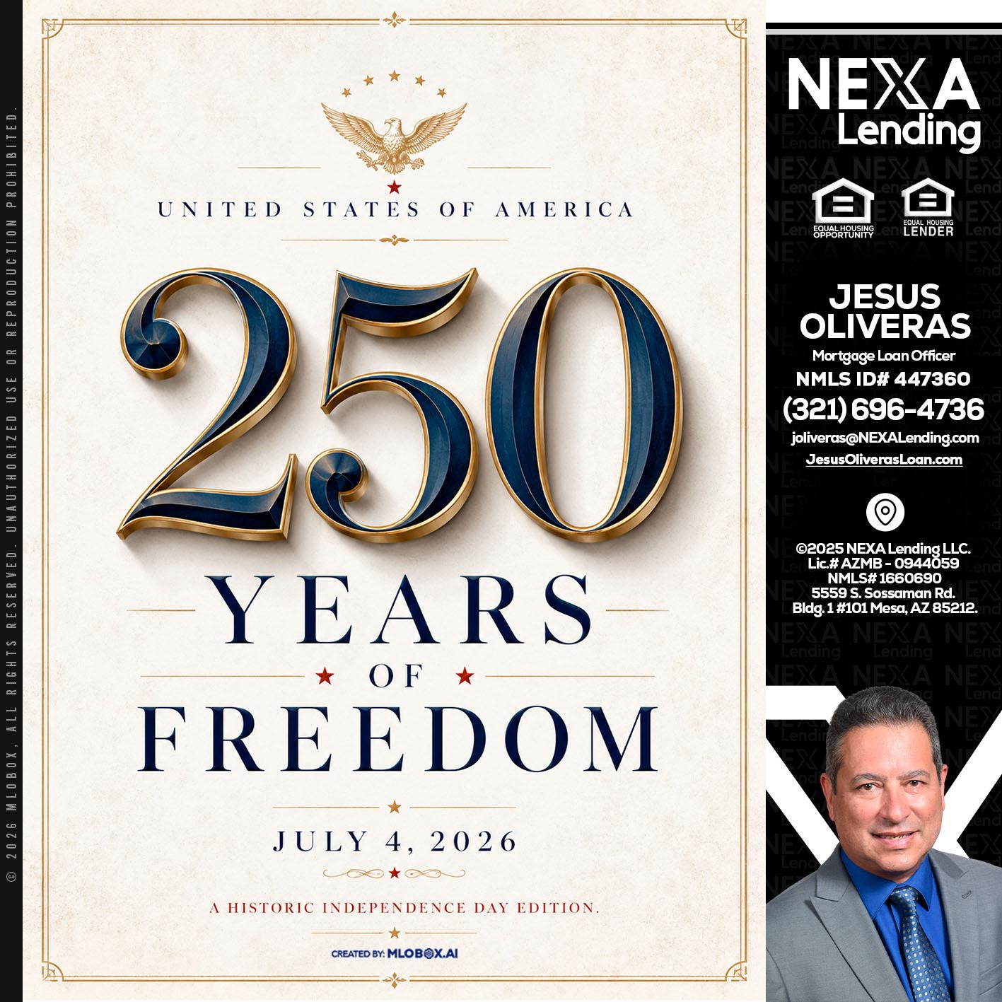250 YEARS - Jesus Oliveras -Mortgage Loan Officer
