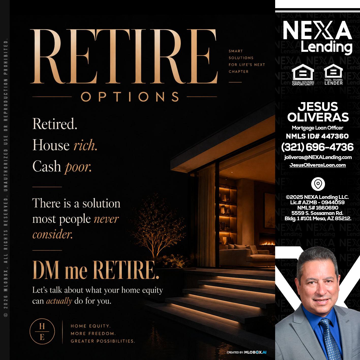 RETIRE LOANS - Jesus Oliveras -Mortgage Loan Officer