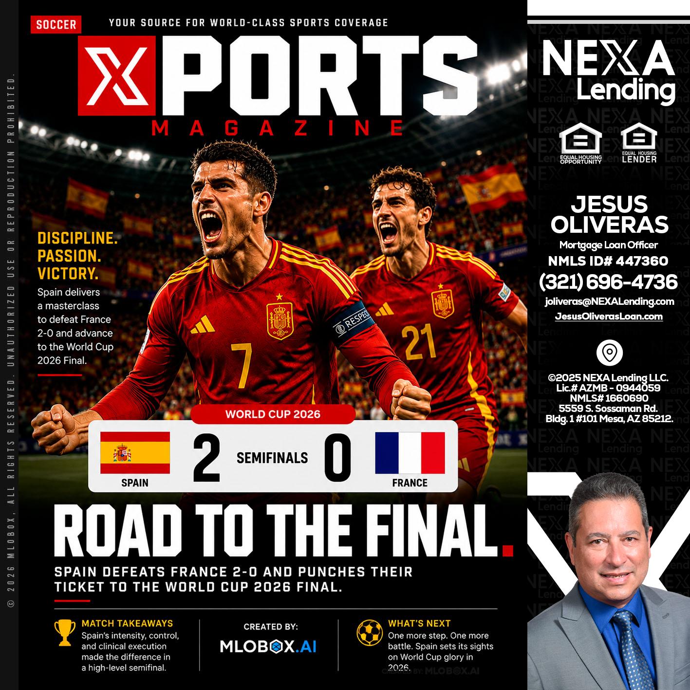 XPORTS WORLD CUP 2026 - Jesus Oliveras -Mortgage Loan Officer