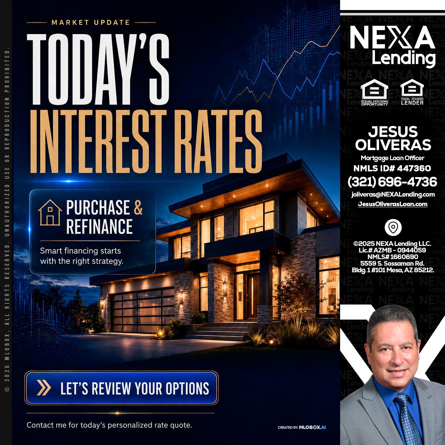 TODAYS RATES - Jesus Oliveras -Mortgage Loan Officer