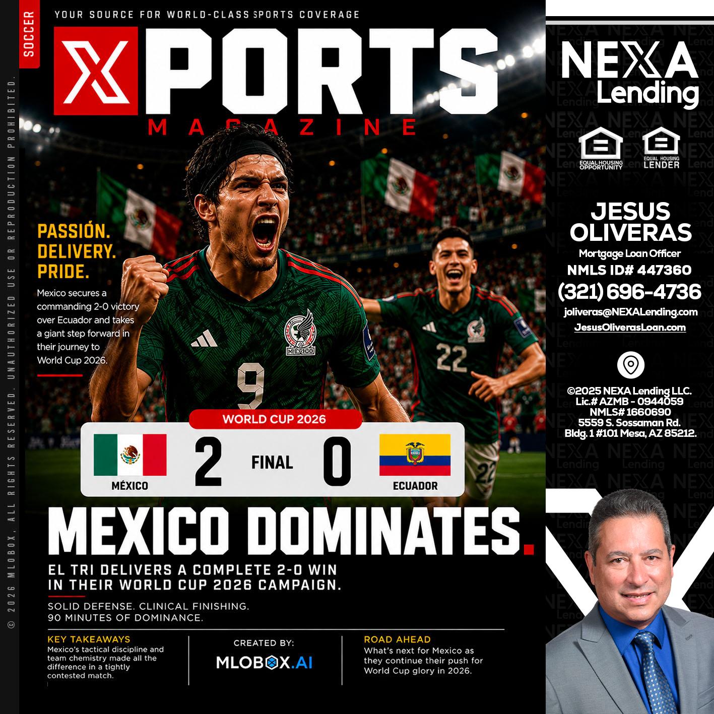 XPORTS MEX 2-0 ECUADOR - Jesus Oliveras -Mortgage Loan Officer