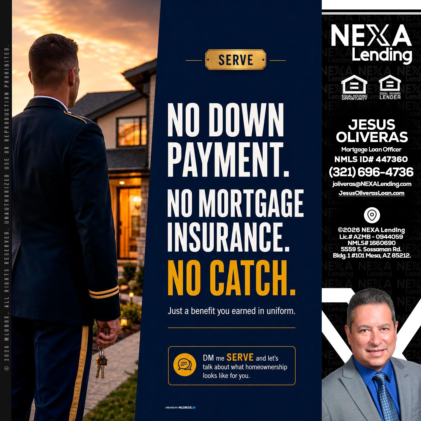 NO DOWN PAYMENT - Jesus Oliveras -Mortgage Loan Officer