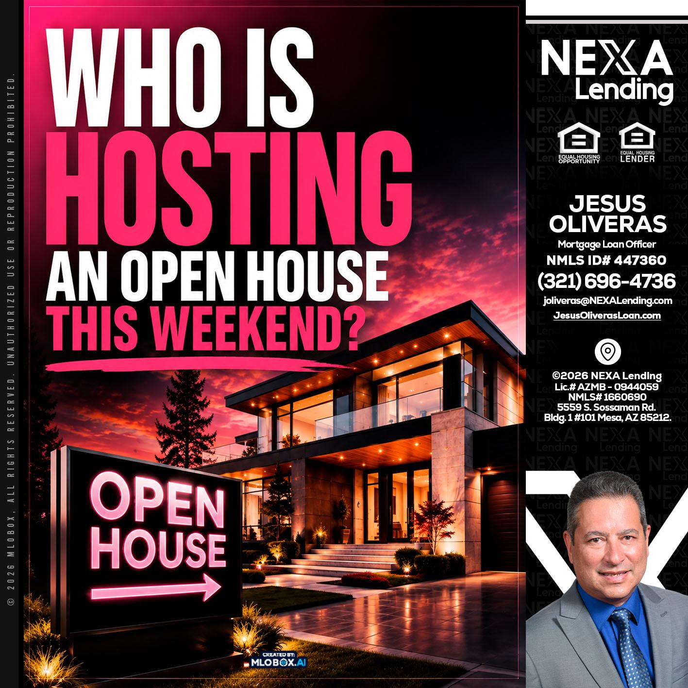 who's is hosting - Jesus Oliveras -Mortgage Loan Officer