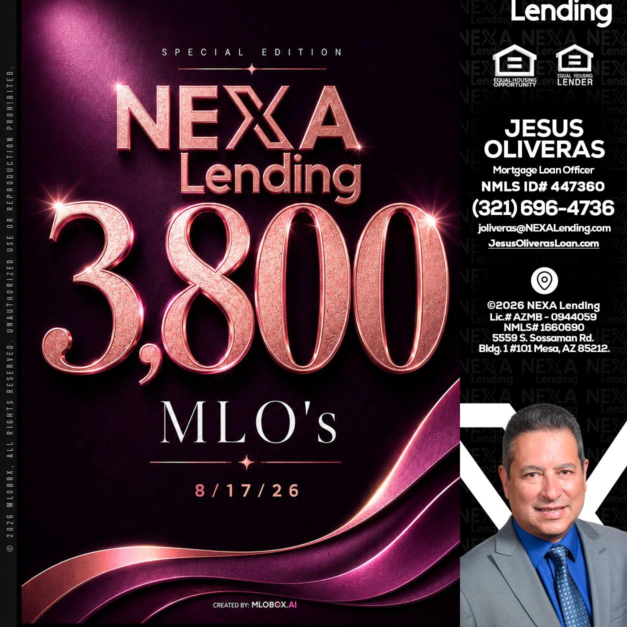 3800 MLOs - Jesus Oliveras -Mortgage Loan Officer