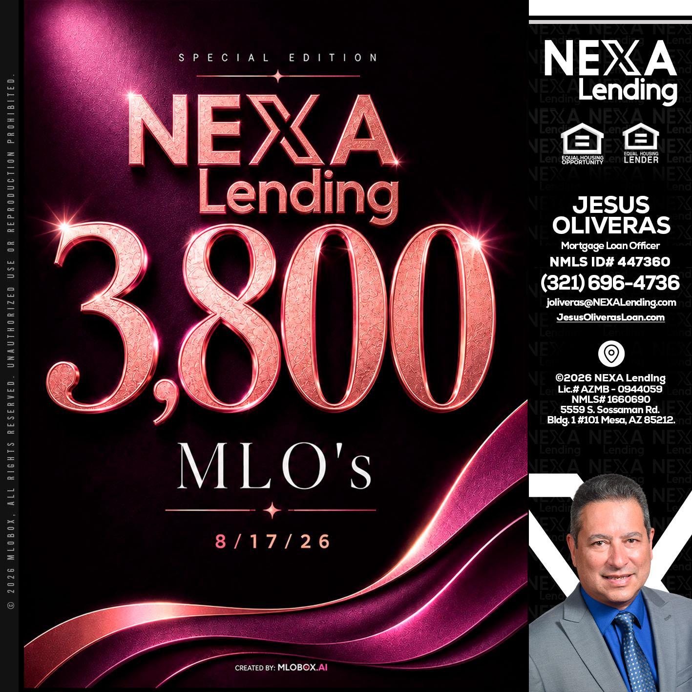 3800 MLOs - Jesus Oliveras -Mortgage Loan Officer